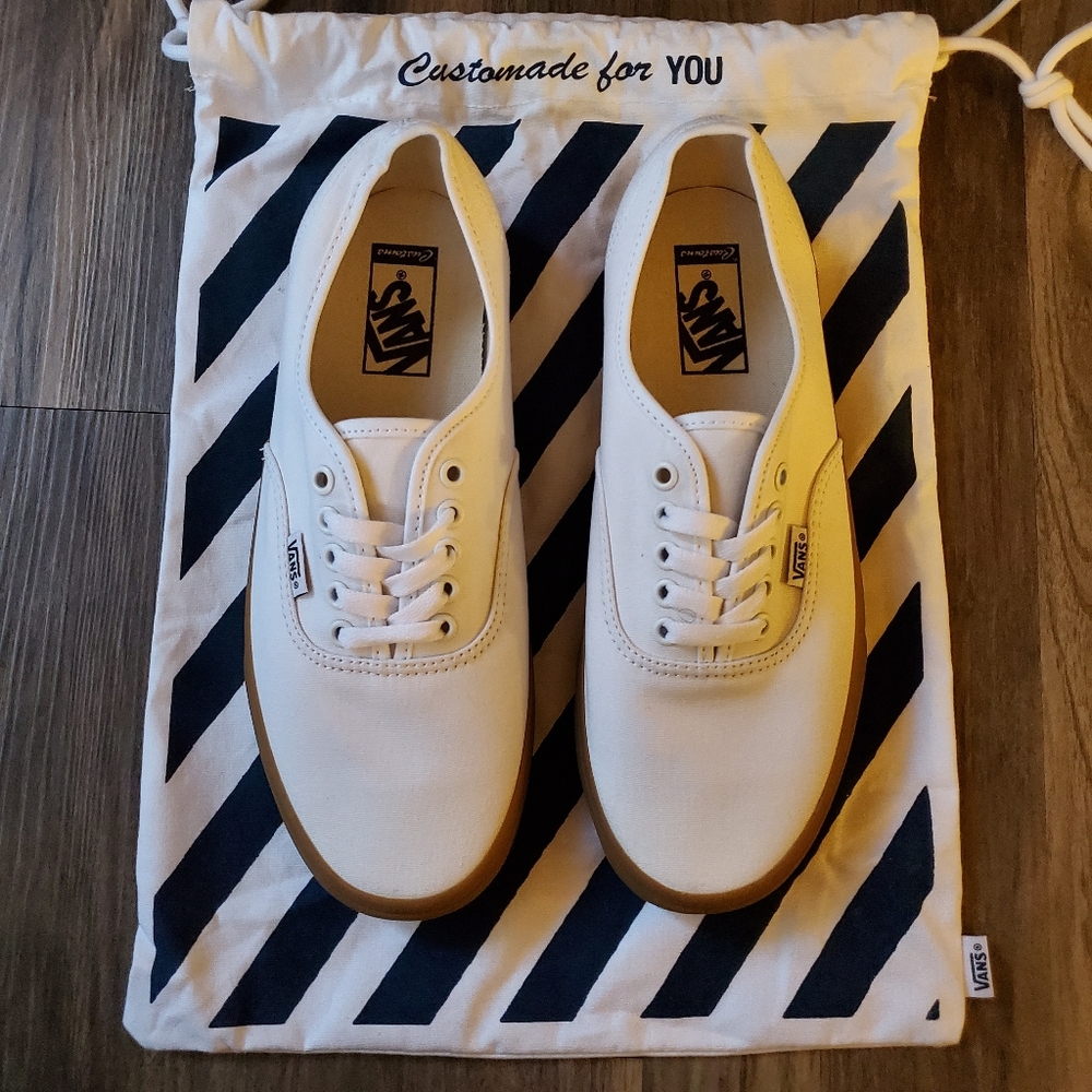 BRAND NEW! VANS CUSTOMS AUTHENTIC TRUE WHITE GUM - Picture 1 of 6